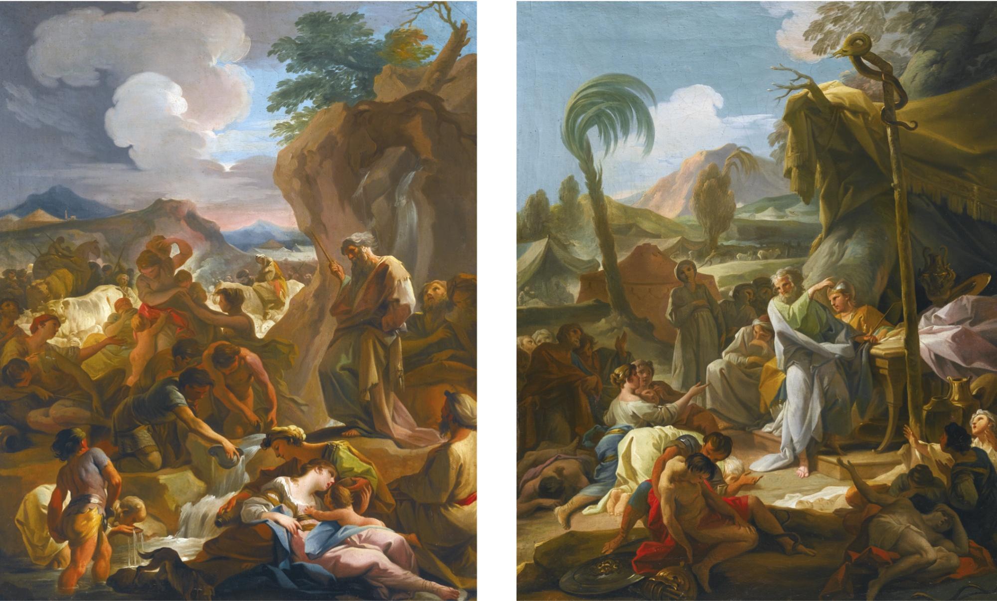 Antonio González Velázquez - Moses Striking The Rock; Moses And The Brazen Serpent