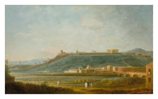 Antonio Joli - A View Of Genoa From The East, With The Ponte Di Sant’Agata, The Borgo Degli Incrociati And The Torrente Bisagno In The Foreground, The Mura Della Zerbino And The Mura Di Montesano Beyond