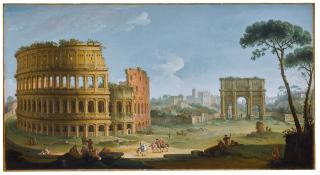 Antonio Joli - Rome, A View Of The Colosseum And The Arch Of Constantine