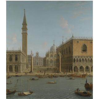 Antonio Joli - Venice, A View Of The Piazzetta From The Bacino Di San Marco, Including The Biblioteca Sansoviniana, The Torre Dell\'Orologio, The Basilica Di San Marco Amd The Palazzo Ducale 