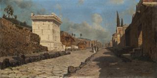 Antonio Leto - Veduta delle rovine di Pompei