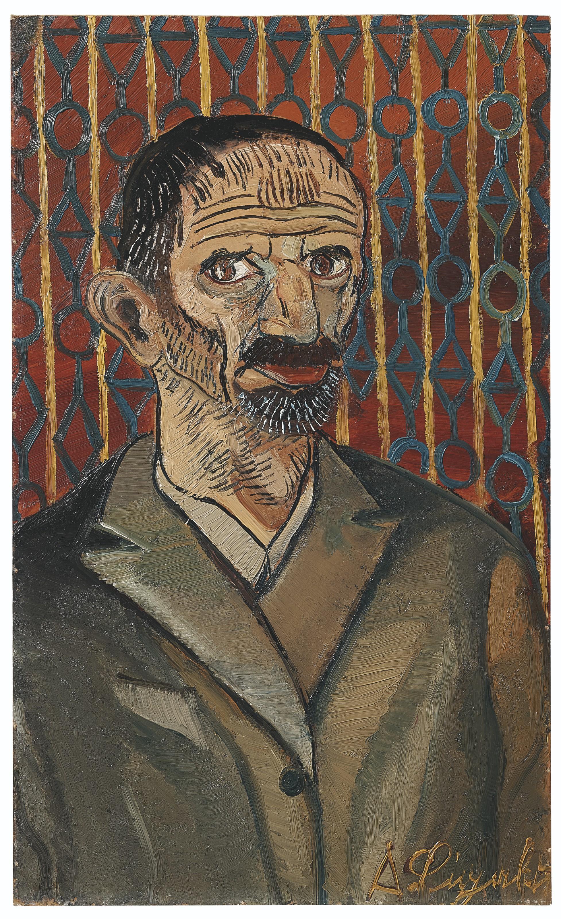 Antonio Ligabue - Autoritratto con grata