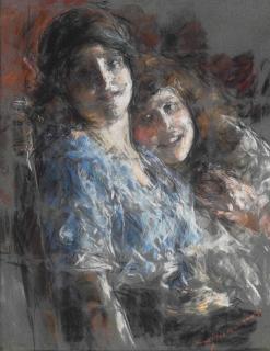 Antonio Mancini - Due figure femminili