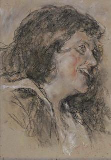 Antonio Mancini - Head of A Laughing Girl