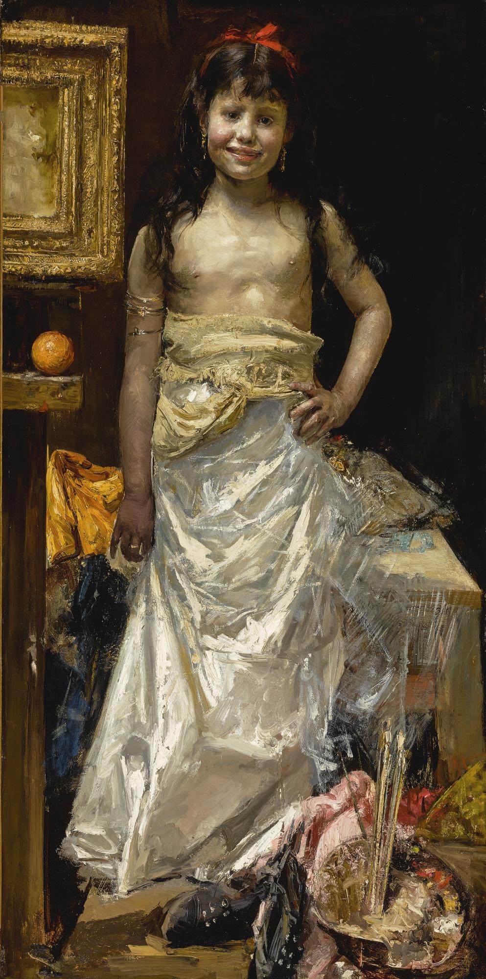 Antonio Mancini - Italianthe Little Ballerina