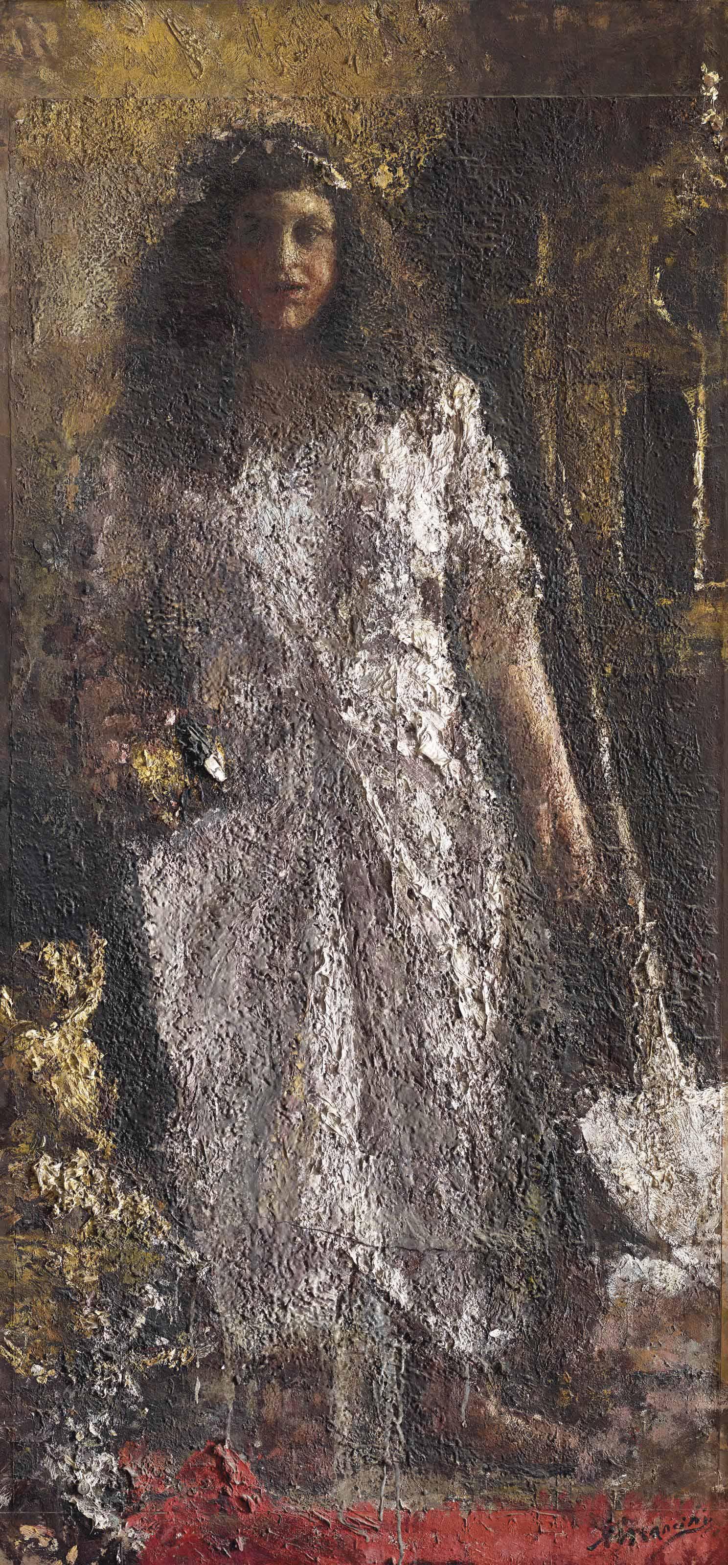 Antonio Mancini - L\'Angelo che costruisce una cattedrale