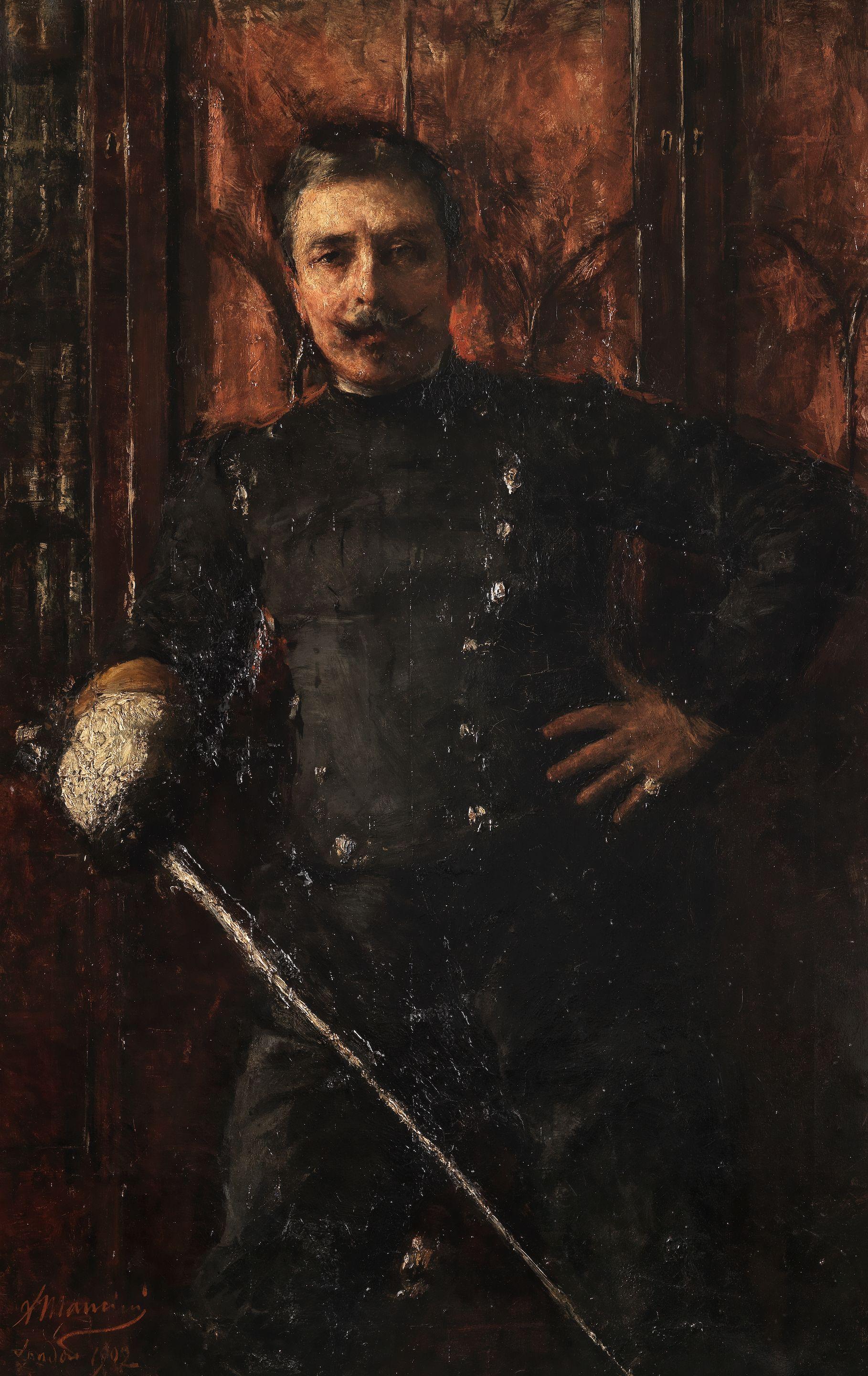 Antonio Mancini - Ritratto del Barone Caccamisi come Spadaccino