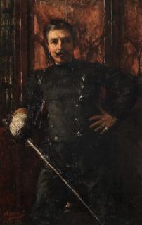 Antonio Mancini - Ritratto del Barone Caccamisi come Spadaccino