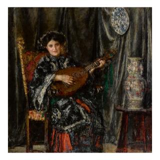 Antonio Mancini - Suonatrice Di Mandola, Liutista