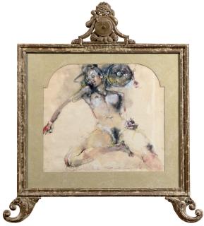 Antonio Maria Blanco - Study in the nude Eve with the apple