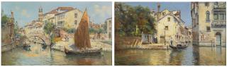 Antonio María De Reyna Manescau - Venice:  A Pair Of Paintings