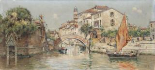 Antonio Maria De Reyna - A View of La Giudecca, and A View of a Venetian Canal