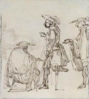 Antonio Maria de Zanetti - A caricature of beggars, one with a wooden leg