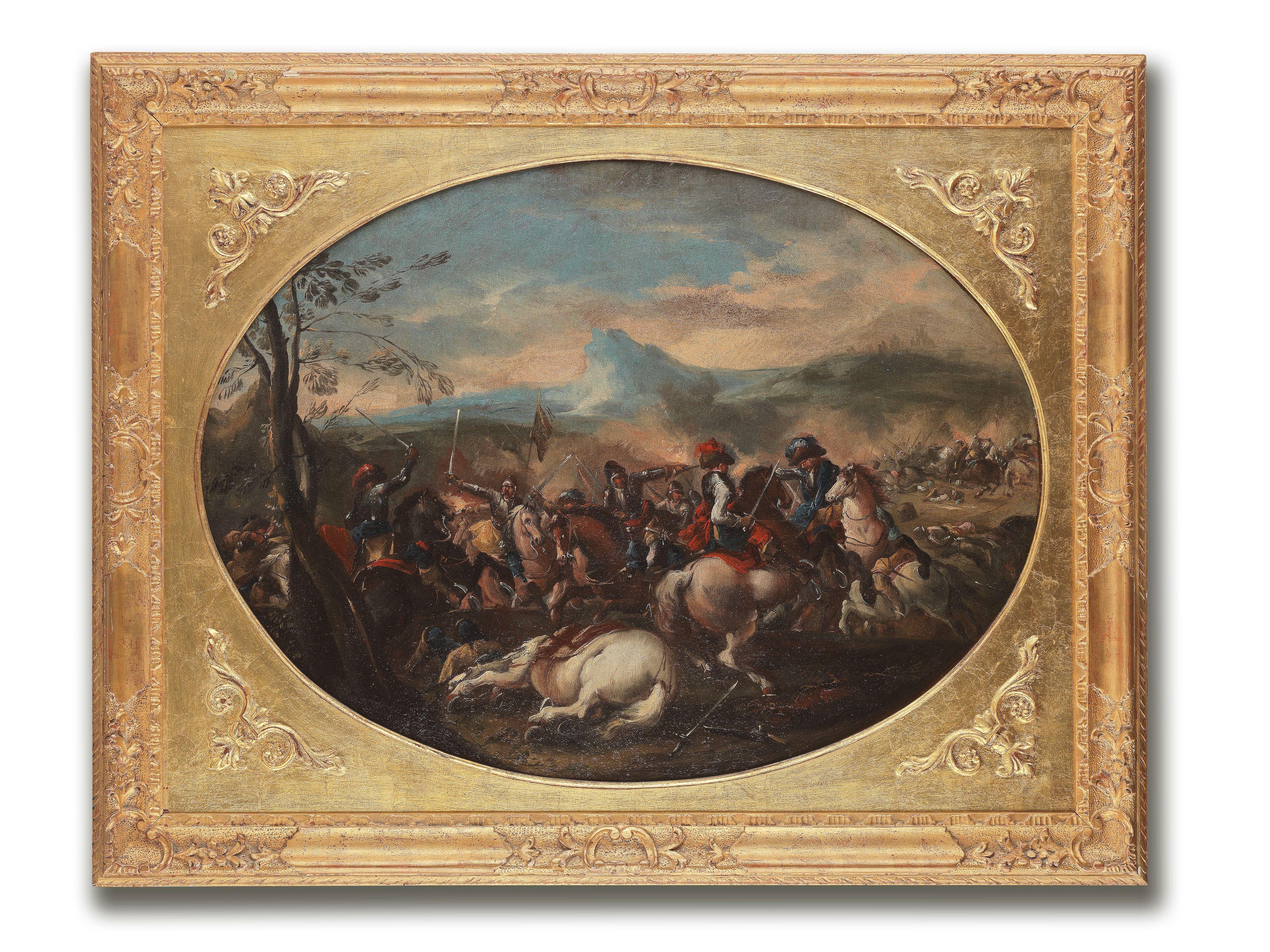 Antonio Maria Marini - A Cavalry Battle; And A Cavalry Skirmish Before City Walls (2)