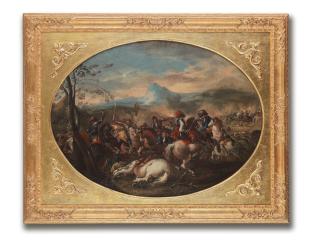 Antonio Maria Marini - A Cavalry Battle; And A Cavalry Skirmish Before City Walls (2)