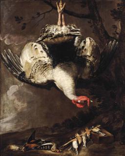 Antonio Maria Vasallo - A turkey and songbirds in a landscape