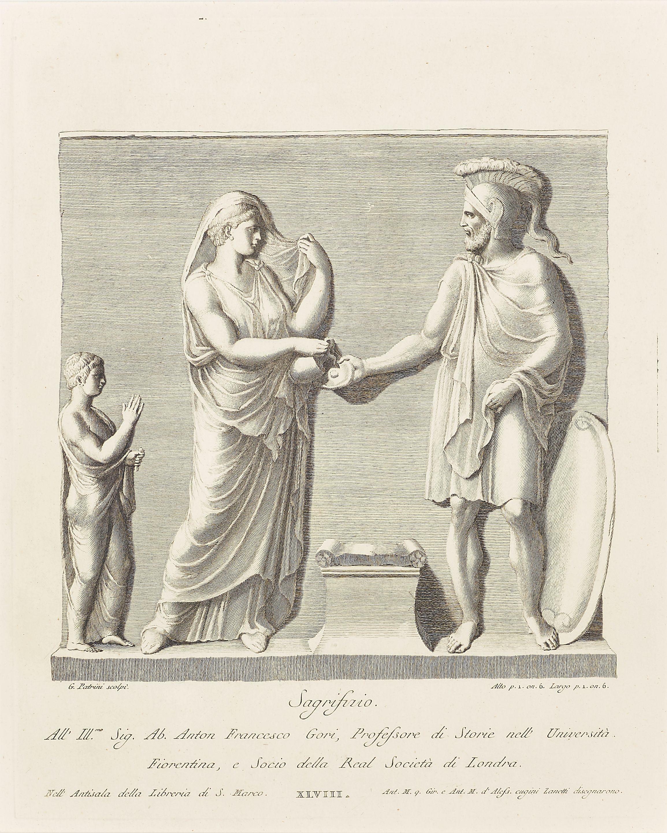 Antonio Maria Zanetti - Five Plates, from Antiche Statue Greche e Romane, c. 1740