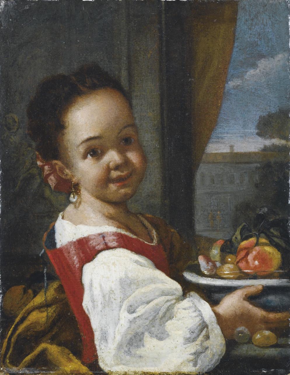 Antonio Mercurio Amorosi - Bambina con piatto di frutta