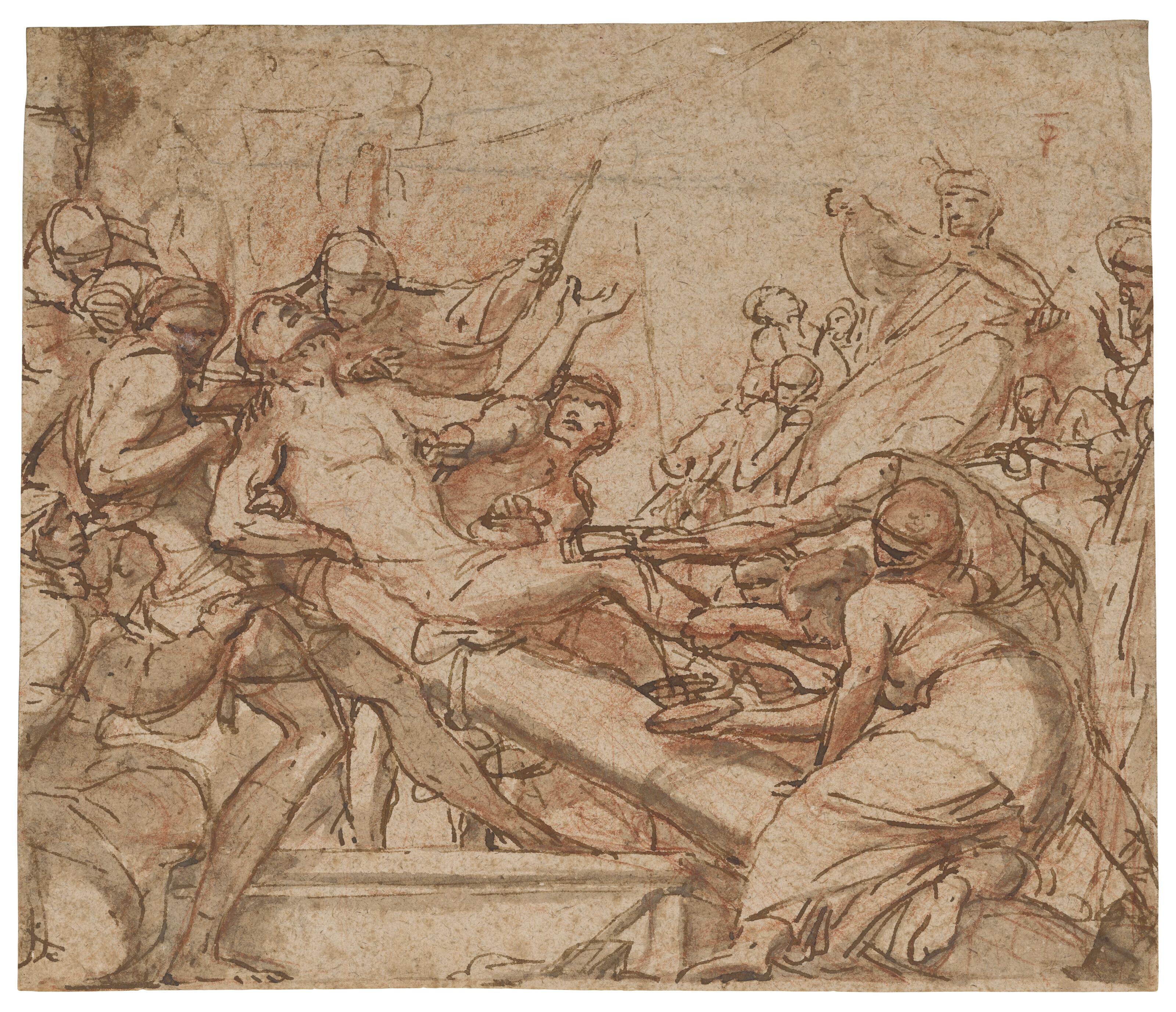 Antonio Molinari - Le Christ cloué sur la Croix (recto) ; Homme nu en buste (verso)