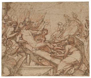 Antonio Molinari - Le Christ cloué sur la Croix (recto) ; Homme nu en buste (verso)