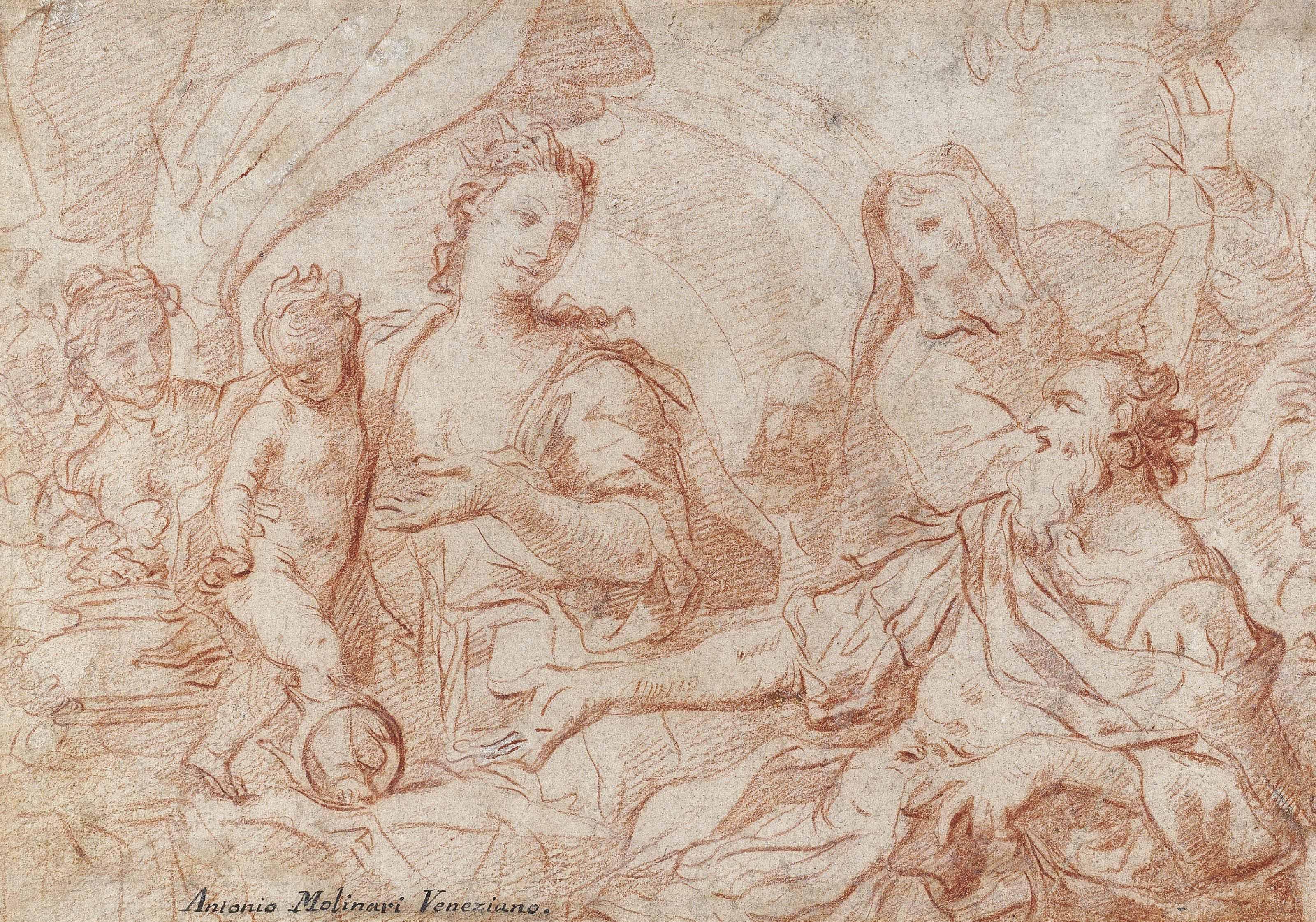 Antonio Molinari - The infant Moses trampling the crown of Pharaoh beneath his feet