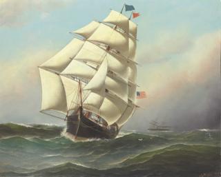 Antonio Nicolo Gasparo Jacobsen - An American clipper ship at sea passing a steamship