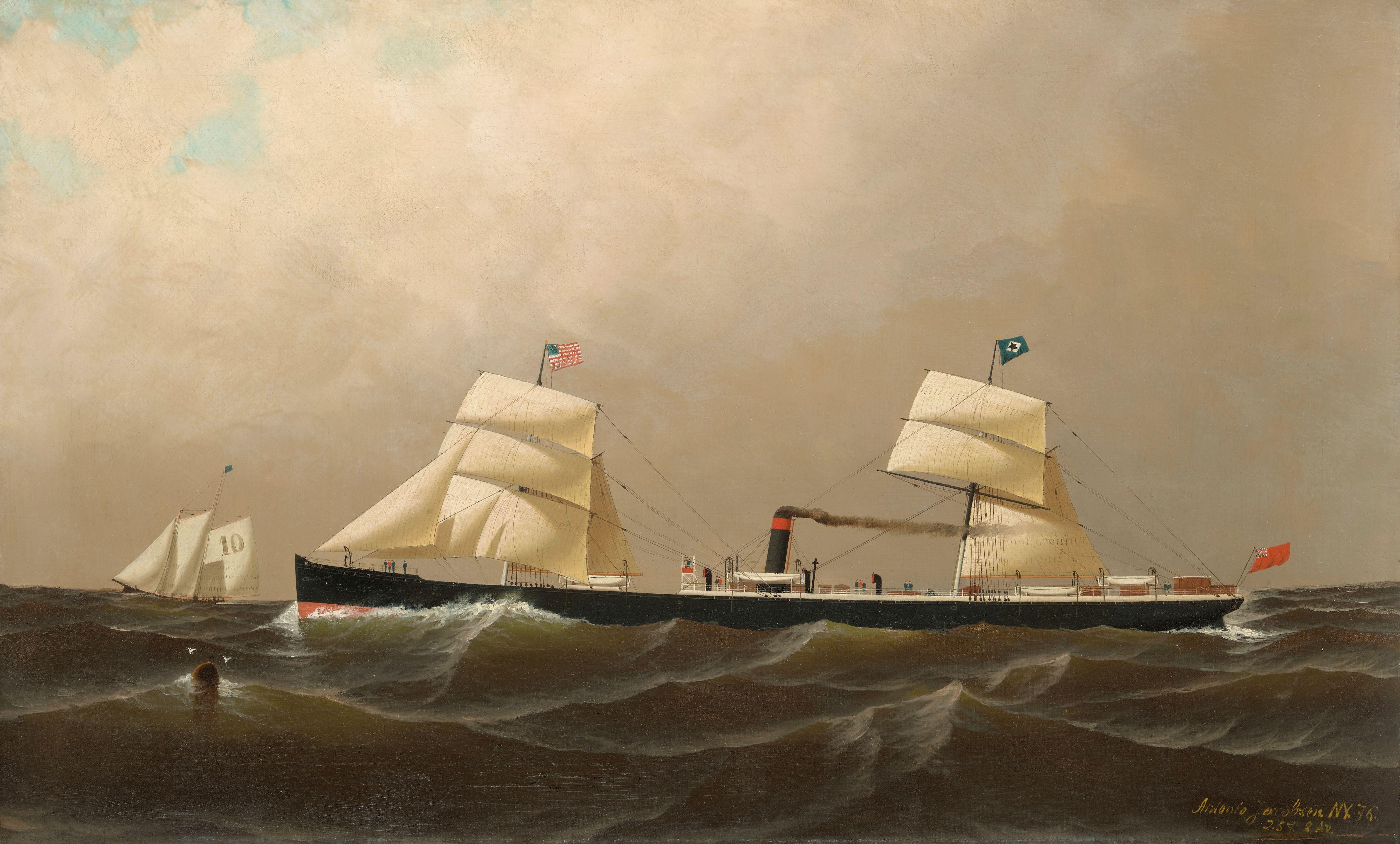 Antonio Nicolo Gasparo Jacobsen - Guion Line Steamship Nevada Approaching New York City