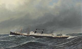 Antonio Nicolo Gasparo Jacobsen - The Dutch steamer \'Vaderland\' on a choppy sea