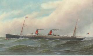 Antonio Nicolo Gasparo Jacobsen - The French Liner La Touraine In Medium Seas