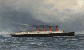 Antonio Nicolo Gasparo Jacobsen - The R.M.S. Lusitania under full steam