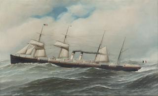Antonio Nicolo Gasparo Jacobsen - The Red Star Line vessel, SS Westernland, in choppy seas