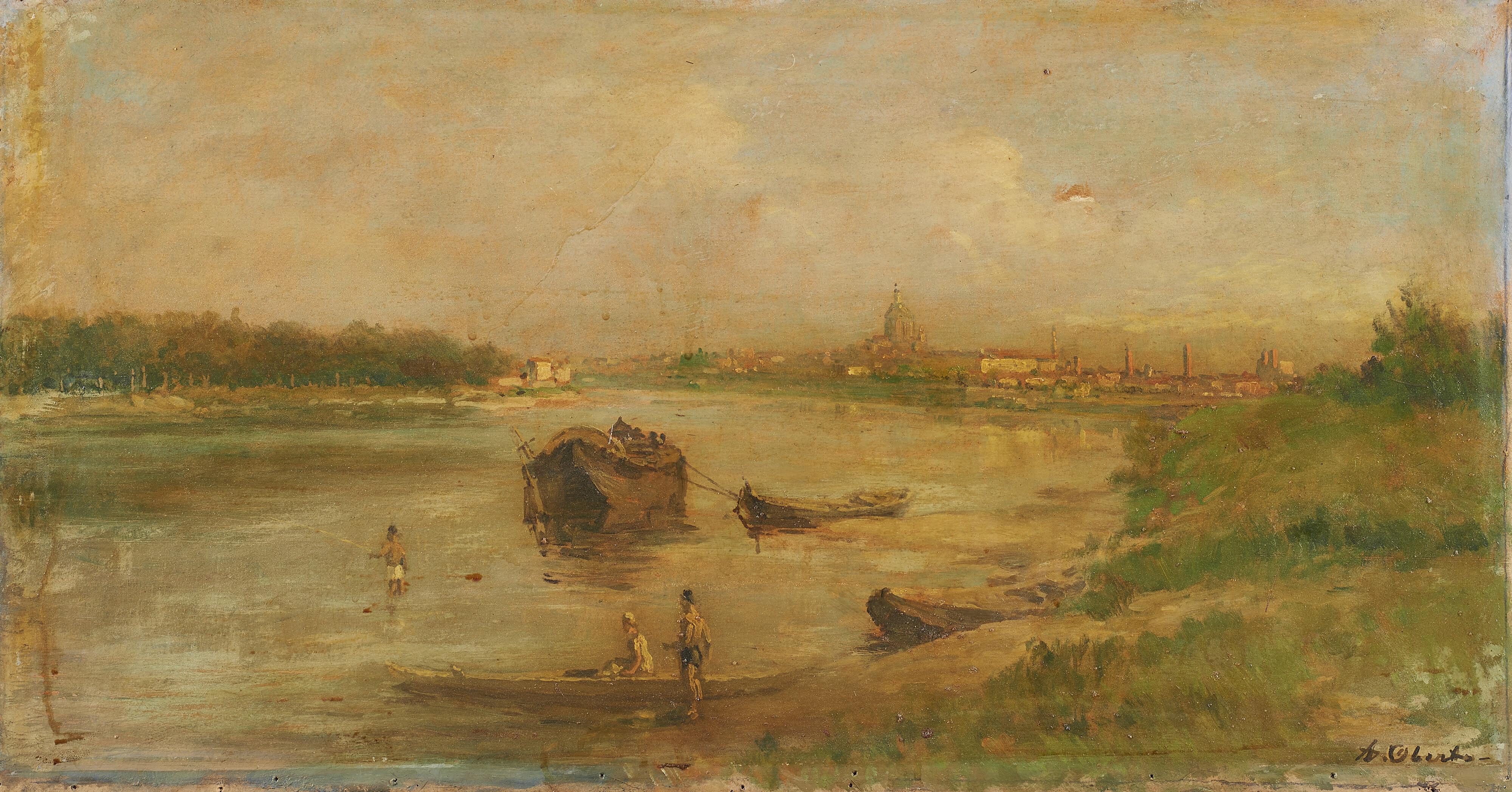 Antonio Oberto - Novara vista dal Ticino