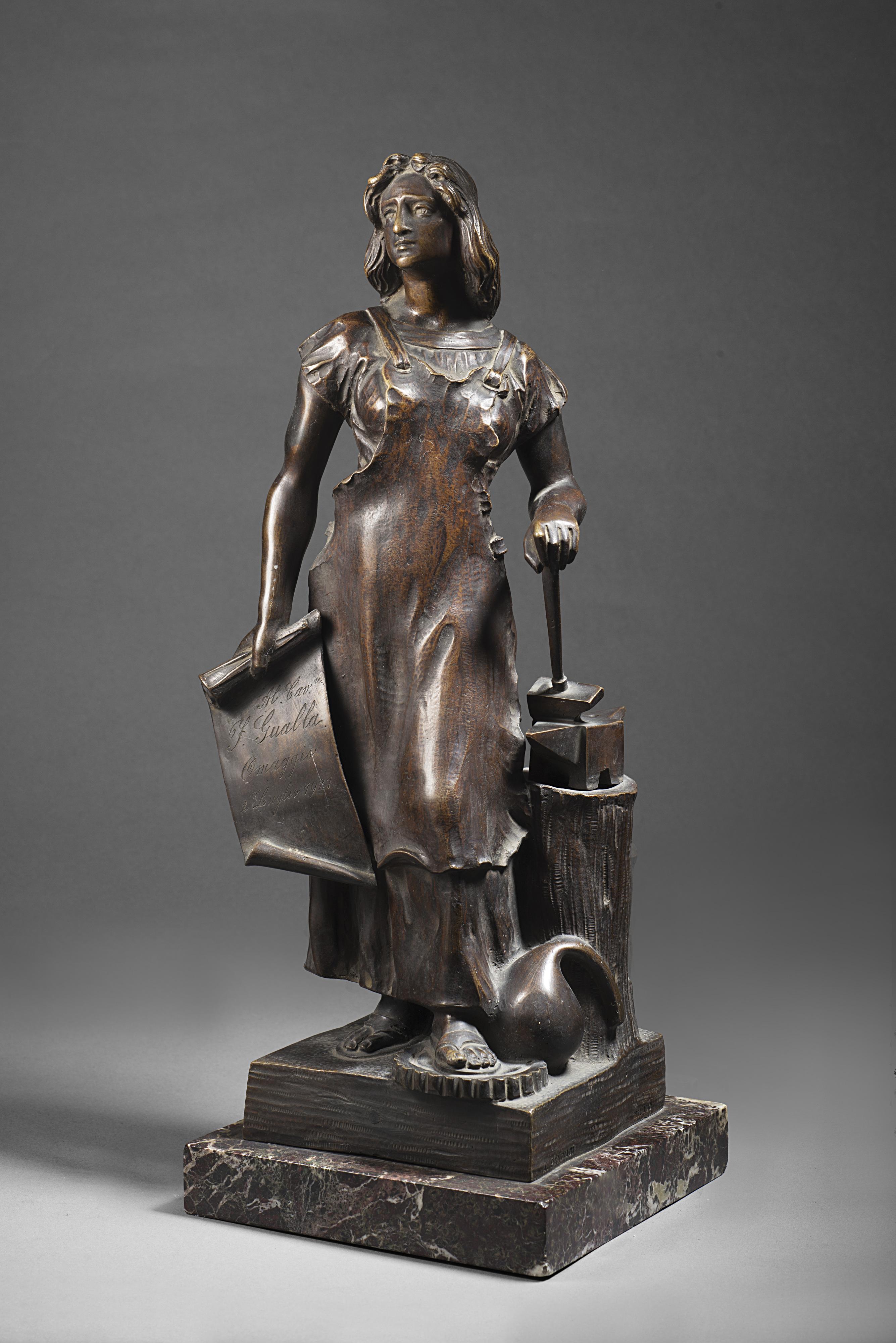 Antonio Pandiani - Figura femminile con incudine e martello