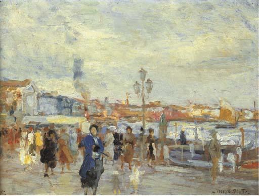 Antonio Piatti - La Riva degli Schiavoni a Venezia, 1924