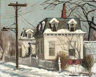 Antonio Pietro Martino - A street scene in the snow (recto) and a crowd scene (verso)