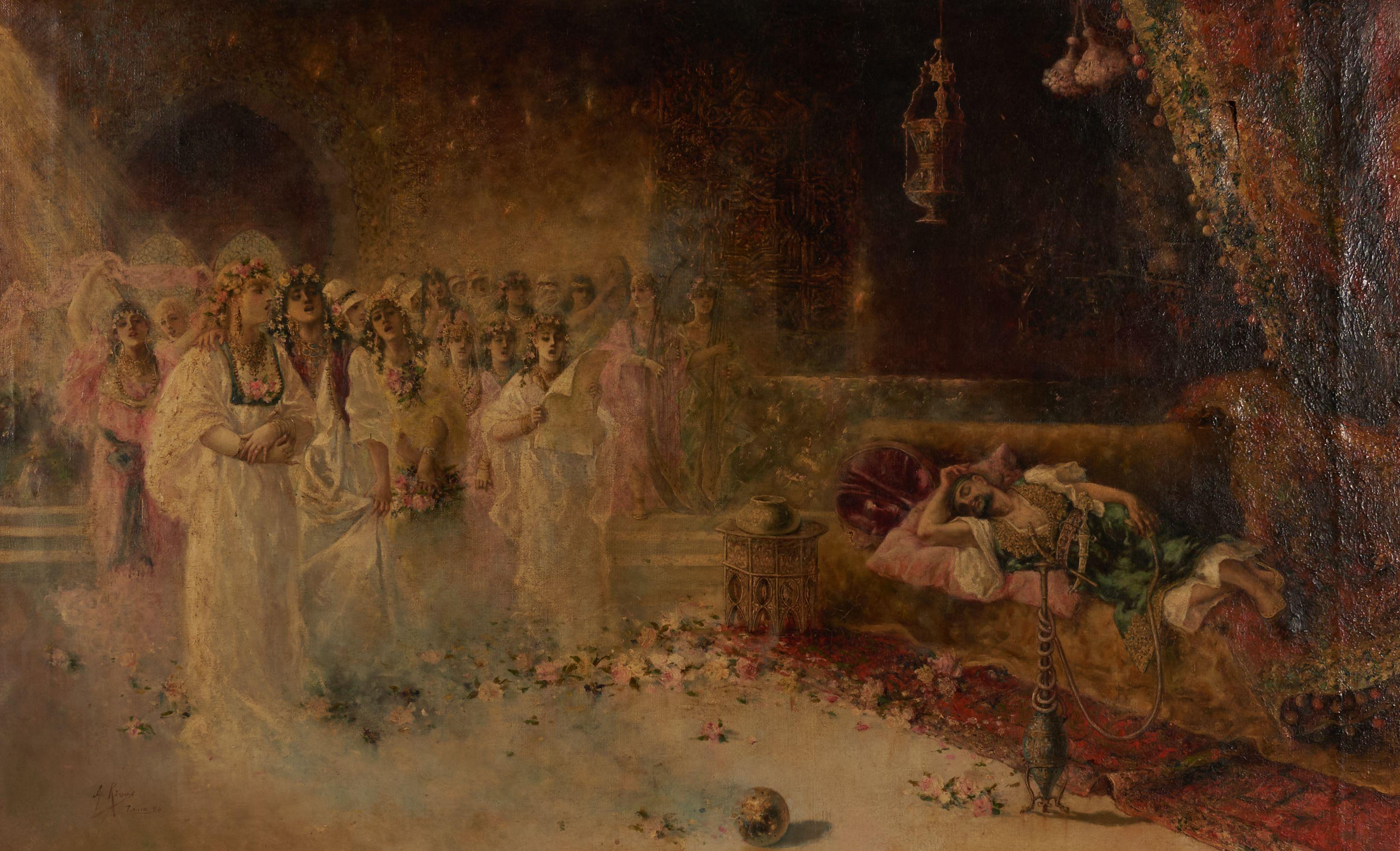 Antonio Rivas - Dream Serenade 29 x 46 in. (73.5 x 116.5 cm) framed 34 x 51 3/4 x 2 in.