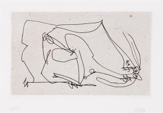 Antonio Saura - Aus: »La cámara ardiente o los amores célebres«. 1977. Vier Radierungen auf Velin