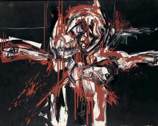 Antonio Saura - Crucifixion noire et rouge
