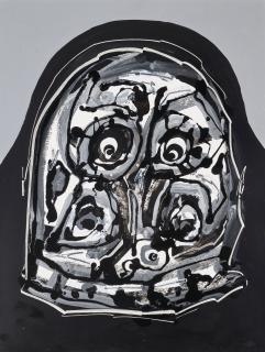 Antonio Saura - Portrait imaginaire de Rembrandt vieux