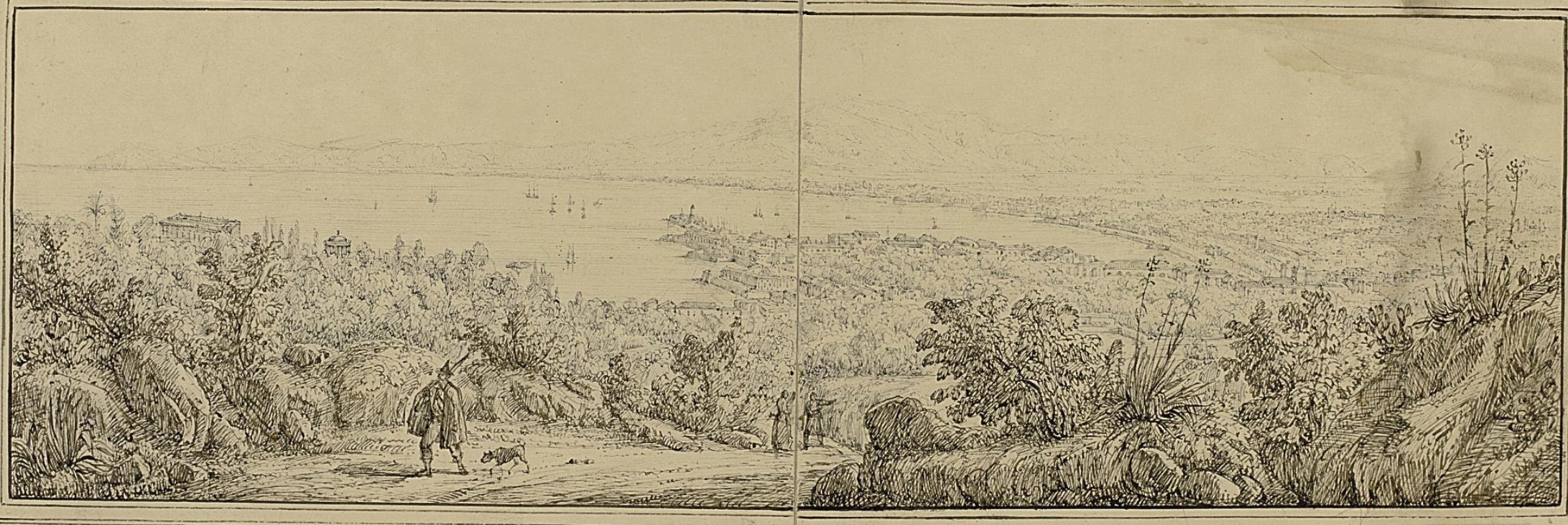 Antonio Senape - A panorama of the bay at Palermo