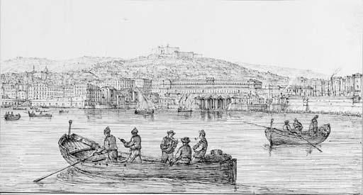 Antonio Senape - A panoramic view of the Bay of Naples from the sea