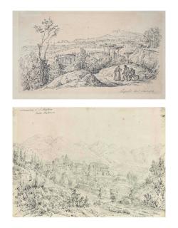 Antonio Senape - Four views of Naples and Sicily: View of Selinunte; Naples from the Campo; The monastery of San Martino near Palermo; and Naples from the Carmine