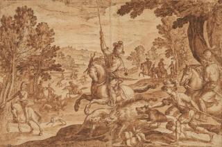Antonio Tempesta - Jagdszene einer Wildschweinjagd