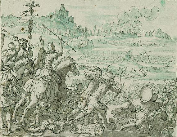 Antonio Tempesta - Römische Krieger überfallen einen feindlichen Heerhaufen