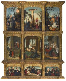 Antonio Vázquez - An Altarpiece With Scenes From The Life Of The Virgin