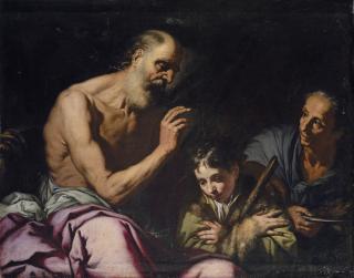 Antonio Zanchi - Jacob receiving the blessing of Isaac