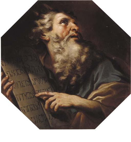 Antonio Zanchi - Moses receiving the Ten Commandments