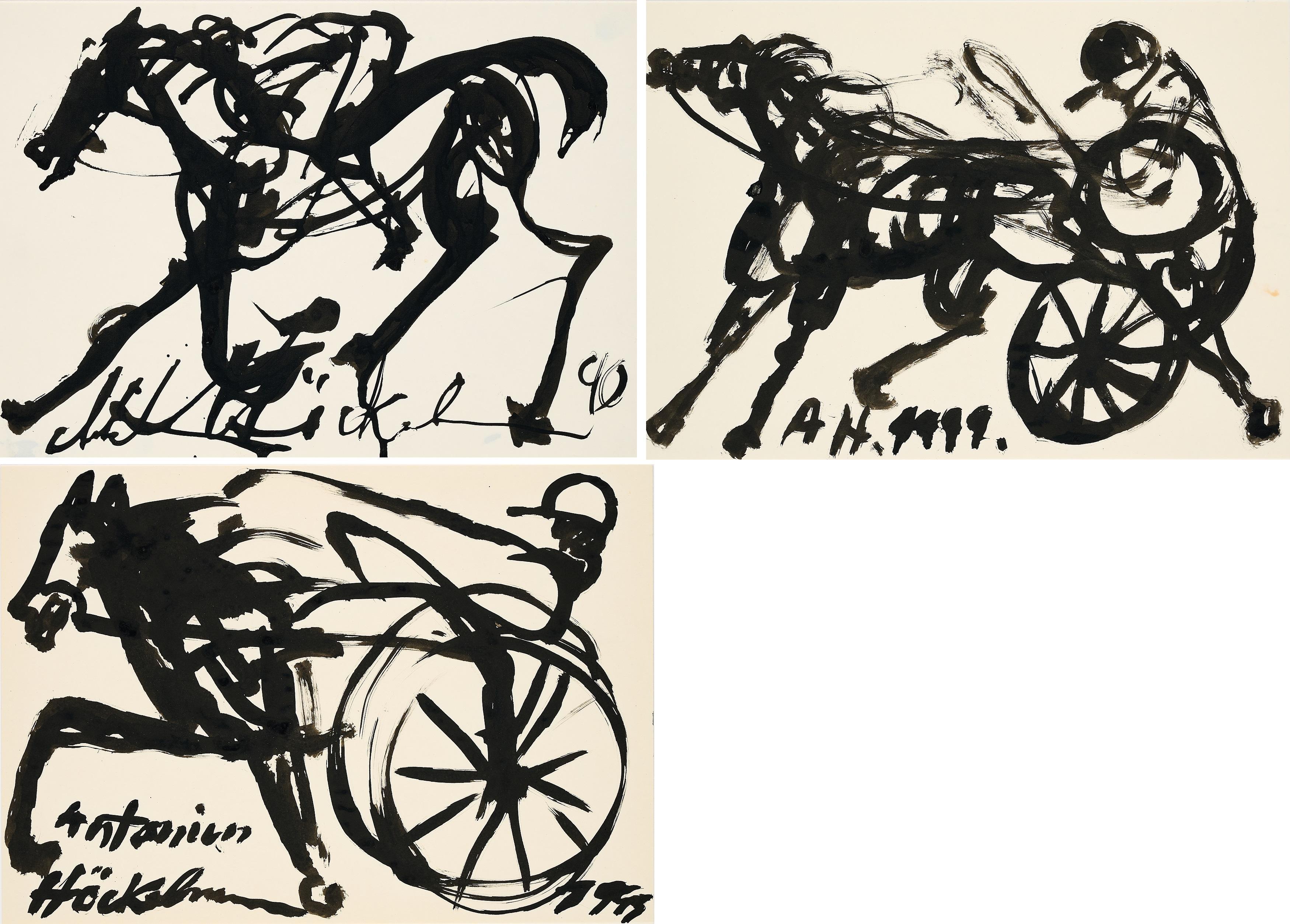 Antonius Höckelmann - Konvolut von 3 Zeichnungen.