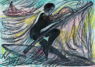 Antonius Höckelmann - Ohne Titel (Windsurferin)