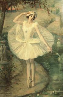 Antoon van Welie - De stervende zwaan: a posthumous portrait of ballerina Anna Pavlova in Swan Lake